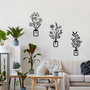 Wallity Erba-1 Conjunto de 3 Piezas de Escultura de Pared en Metal Negro